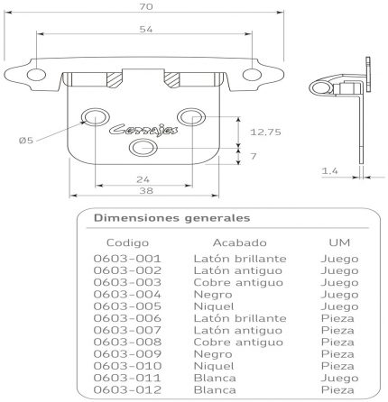 BISAGRA AMERICANA NIQUEL CON TORNILLOS