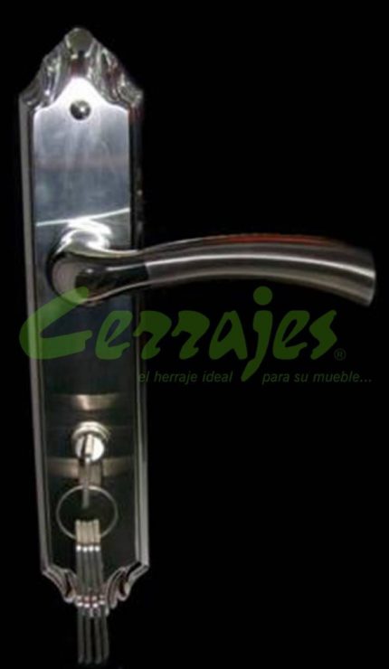 CERRADURA CON MANIJA Y CILINDRO MECANISMO C - NIQUEL CEPILLADO SATINADO