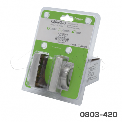 Cerrojo llave/llave cuadrado acero inoxidable Satinado con llave de puntos