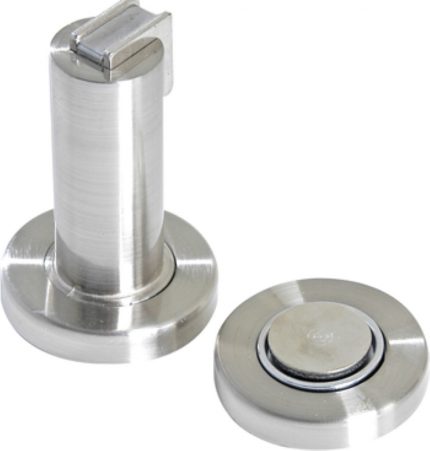 TOPE MAGNETICO PARA PUERTA DE PISO ACERO INOXIDABLE ALTURA 75 MM NIQUEL
