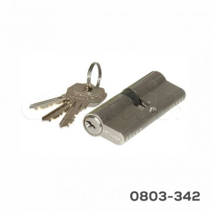 Cilindro de latón Llave/Llave L=80mm Niquel Cepillado