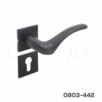 Manija Modelo Sherlock Zamak Negro mate para mecanismo magnético rosetón cuadrado de 5mm