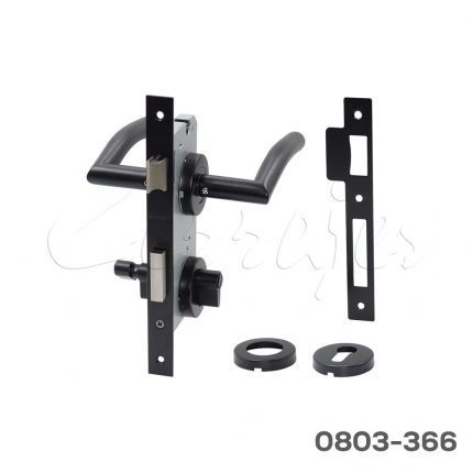 Juego Manija Baño / mecanismo y cilindro privacidad, Negro