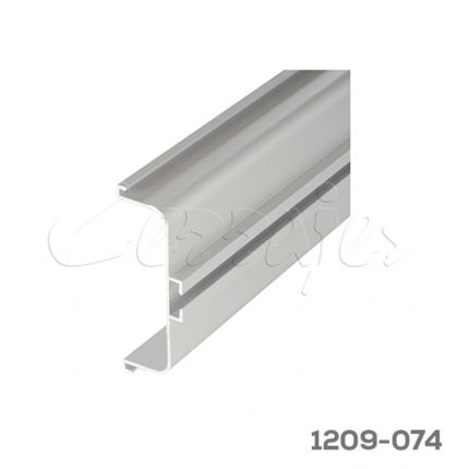 Perfil horizontal doble Cerrajes "Gola" L=3000mm H=73,5mm Aluminio Anodizado mate