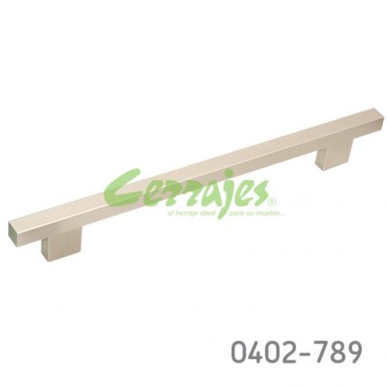 Jaladera barra cuadrada Aluminio cc 224 mm L=284 mm 4611 A22 Niquel cepillado Tornillo M4x25mm