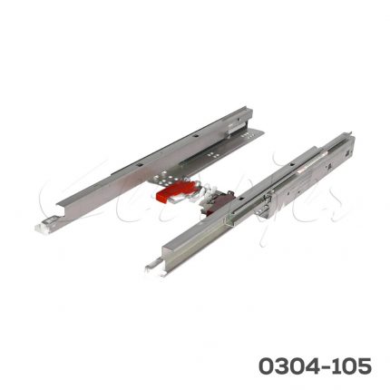 Corredera bajo montaje fijación con soporte Cerrajes "Okulta" L=550mm Zincada Extensión total Cierre suave
