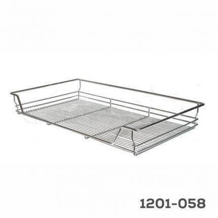 Canastilla cacerolera cromada con corredera de extensión gabinete de 900 mm