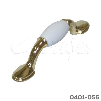 Jaladera Zamak/Cerámica cc 76 mm L=126 mm 5040 A50 Acabado metálico con cerámica Tornillo #8 - 32X1"