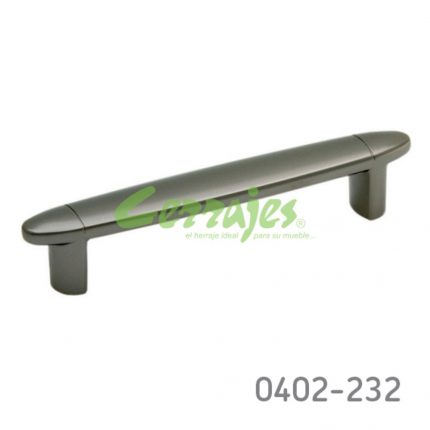 Jaladera Zamak cc 128 mm L=156 mm 4243 Z37 Niquel negro mate Tornillo #8 - 32X1"