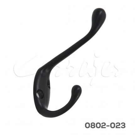 Gancho perchero grande doble arriba largo/abajo corto negro