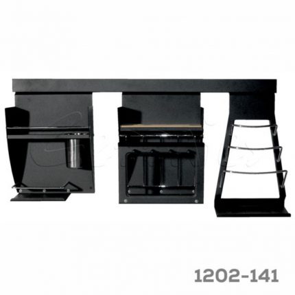 juego de colgantes para cocina Cerrajes W=800mm lámina de acero epóxico Negro a muro