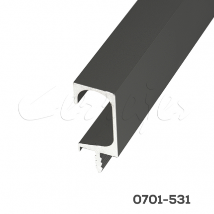 JALADERA DE EMBUTIR A CANTO C NEGRO MATE H=35MM L=3M