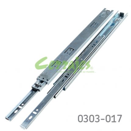 Corredera de baleros Cerrajes Reforzada H=45mm L=550mm Zincada Extensión total Espesor 1,2mm