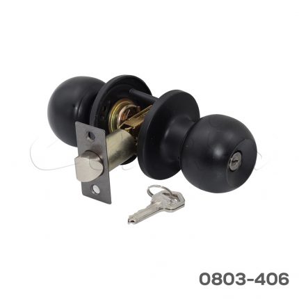 Manija tubular ent/rec. Mod."Apolo" llave estándar/botón, Pest.60-70mm, Negro mate