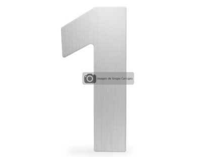 Número 1 metálico de 152 mm acabado inoxidable