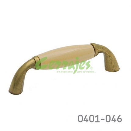 Jaladera Zamak/Cerámica cc 76 mm L=90 mm 5030 Z50 Acabado metálico con cerámica Tornillo #8 - 32X1"