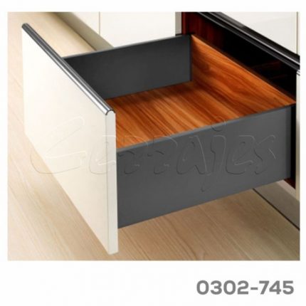 Corredera doble pared Cerrajes "Stetik Slim"  H=172mm L=500mm epóxica Gris antracita cierre suave