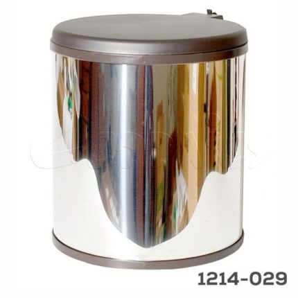 Bote para basura Cerrajes Redondo W=364mm Hmin=430mm WP=400mm Satinado Inoxidable Piso/costados 14L