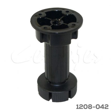 Pata regulable p/gabinete Volpato Serie-02 h=100mm Ø=50mm HIPS Negra (SpeedSystem) Ajuste +15mm-5mm