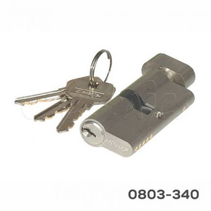 Cilindro de latón Llave/Mariposa L=70 mm Niquel Cepillado con llave estándar