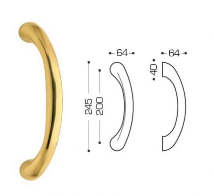 Jaladera para puerta 250 mm l.b 285/ra