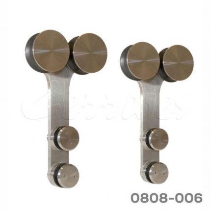 Corredizo colgante inoxidable 304 para puerta de cristal L=3000 mm doble rodamiento