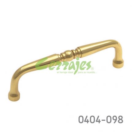 Jaladera Latón cc 96 mm L=106 mm 2032 L15 Latón pulido Tornillo #8 - 32X1"