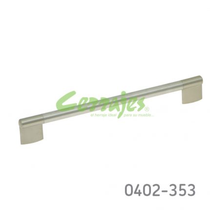 Jaladera Zamak / Acero Inoxidable cc 224 mm L=254 mm 4345 I14 Cepillado Tornillo #8 - 32X1"