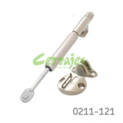 Pistón hacia abajo Italiana Ferramenta "Kraby" L=165mm beige con enganche y tornillos