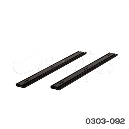 Corredera de baleros Cerrajes  H=45mm L=350mm Electrólisis Negra Extensión total Espesor 1,0mm