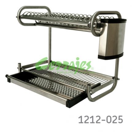 Escurreplatos 2 niveles sobre-cubierta Cerrajes 537x240x340mm Acero inoxidable