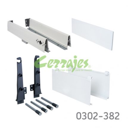 Juego de accesorios para cajón bajo tarja (cajón U) Cerrajes "TrioMax T6" blanco RAL9010