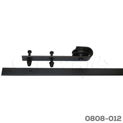 Corredizo colgante Negro mate para puerta tipo caballeriza L=3000 mm rodamiento sencillo