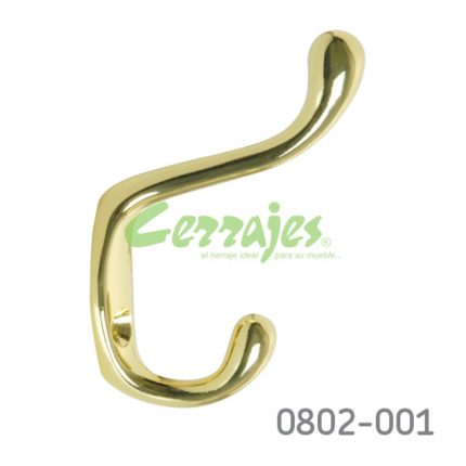 Gancho perchero ch doble arriba /abajo corto latonado