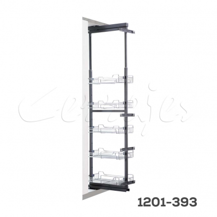 Columna extraíble "Condesa" alambre cromado H=1560 a 1860mm con cierre suave W=400mm