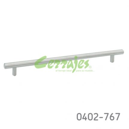 Jaladera barra hueca Acero Inoxidable cc 256 mm L=316 mm 4591 I14 cepillado Tornillo #8 - 32X1"