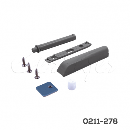 Pulsador magnético Cerrajes largo, antracita con soporte y tornillos