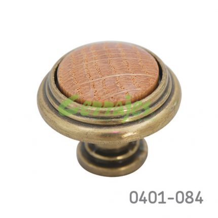 Botón Zamak / Cerámica Ø=32 mm 5057 Z53 Acabado metálico con madera Tornillo #8-32X1"