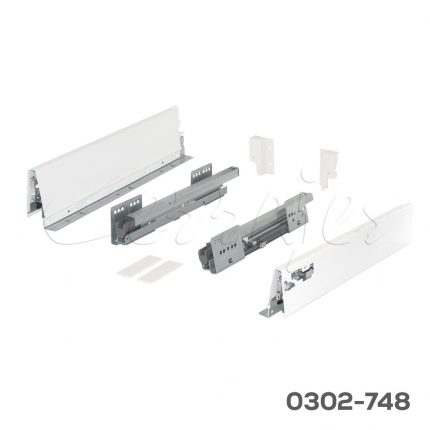 Corredera doble pared enganche rápido  Cerrajes "Stetik" H=86mm L=400mm epóxica blanca Cierre suave