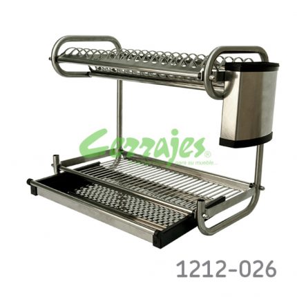 Escurreplatos 2 niveles sobre-cubierta Cerrajes 637x240x340mm Acero inoxidable