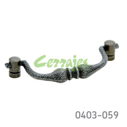 Jaladera Hierro (Acero) cc 93 mm L=113 mm 3041 H32 Pewter negro Tornillo #8 - 32X1"