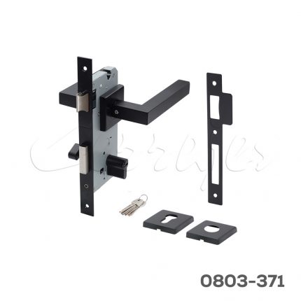 Manija de recamara Mod."Capella" mecanismo 85x55mm cilindro llave/mariposa,llave estándar,Negro Mate