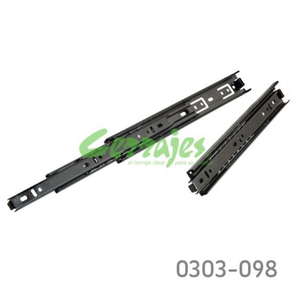 Corredera de baleros Cerrajes Mini  H=35mm L=290mm Electrólisis Negra Sobre extensión