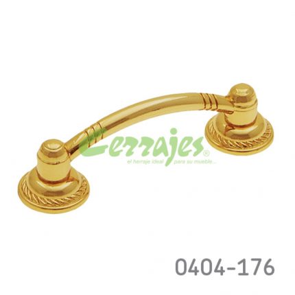 Jaladera Zamak cc 64 mm L=85 mm 2009 Z26 Oro brillante Tornillo #8 - 32X1"