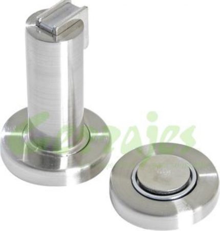 Tope magnetico de piso para puerta altura 75 mm niquel
