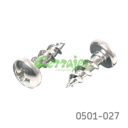 Tornillo fijación corredera extensión cabeza pan "Gripper" #8 x1/2" (12,7mm) PH2 Niquelado con punta