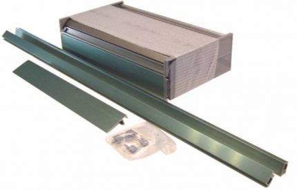 Cortina enrollable p/gabinete FBS "Twins Box Milano Horizontal" Aluminio H=700mm L=1200mm Mate