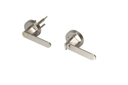 Manija tubular de entrada Mod."Bahari" llave estándar/mariposa, pestillo 60-70mm, Niquel Satinado