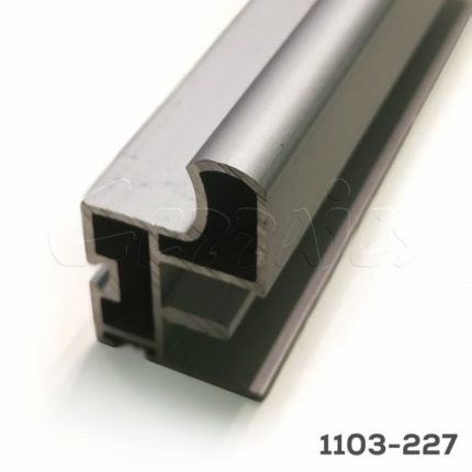 Perfil jaladera P16 de 2.40m para C-52, Aluminio anodizado natural mate