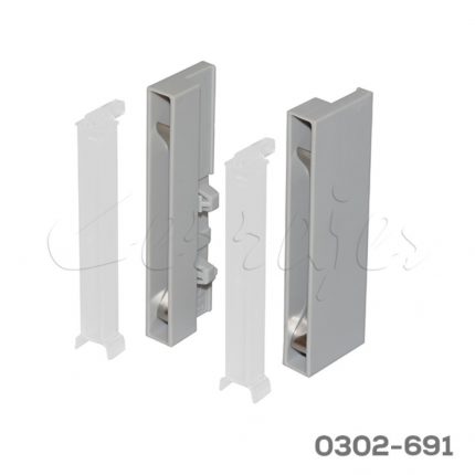 Adaptador para panel 8mm extensión lateral Cerrajes "Ritma Cube" gris